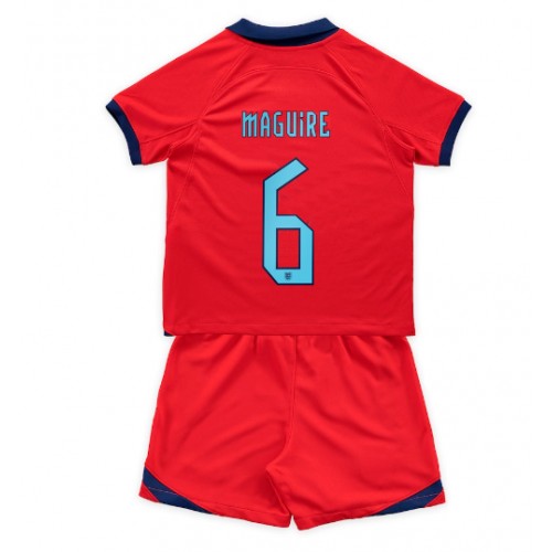 Fotbalové Dres Anglie Harry Maguire #6 Dětské Venkovní MS 2022 Krátký Rukáv (+ trenýrky)